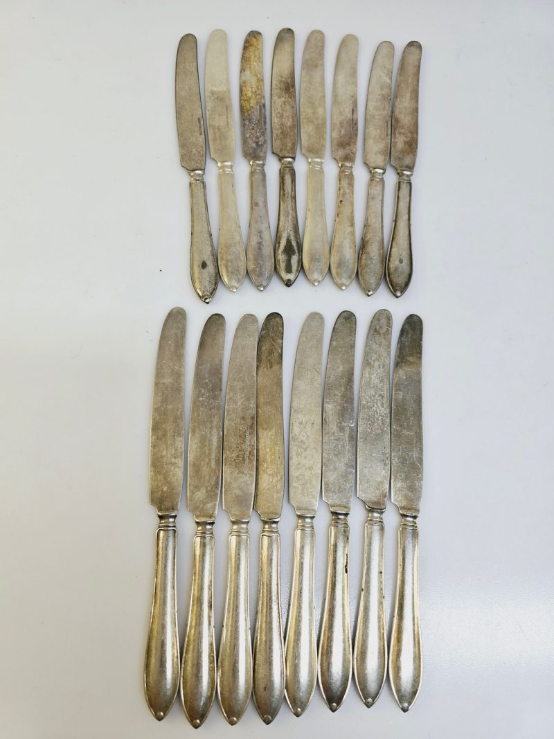 16st Exklusiva gamla matknivar – Silverpläterad elegans från Sverige