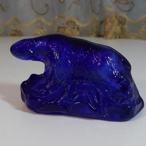 Figurin, isbjörn, färgat glas
