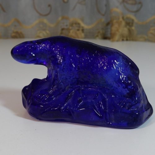 Figurin, isbjörn, färgat glas