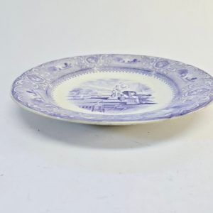 Antik Gustavsberg Tallrik "Carrara" – Lila Dekor, 24 cm