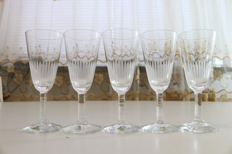 Glasservis, 5st glas, Kosta, F-& HL Kristall, D=4,5cm H= 11,5cm
