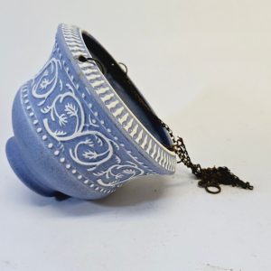 Vacker Hängkruka i Blått - Vintage Keramik, D 18,5 cm