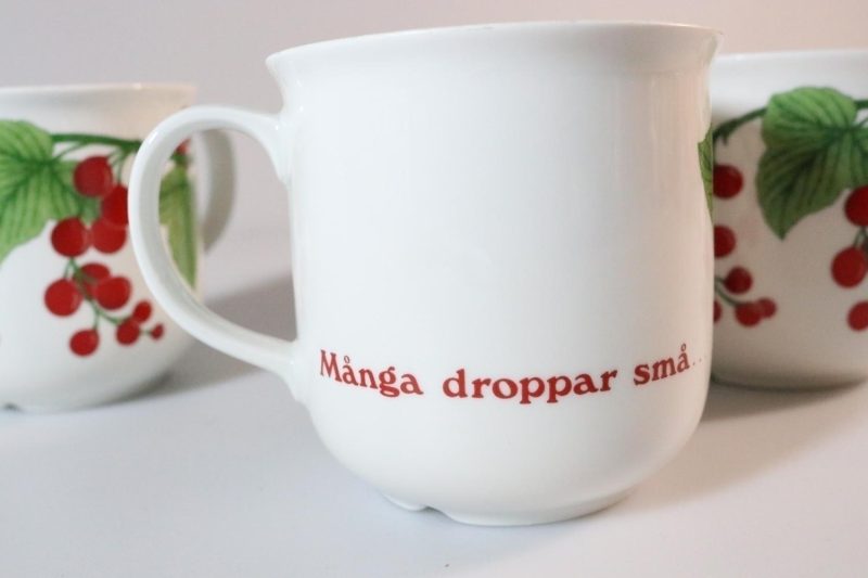 7st Muggar, 'Diamant', Jackie Lynd, Rörstrand Blodgivare