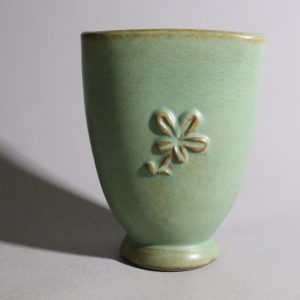 VAS, Gefle Fajans, märkt 3313/3-32, stengods, grön glasyr
