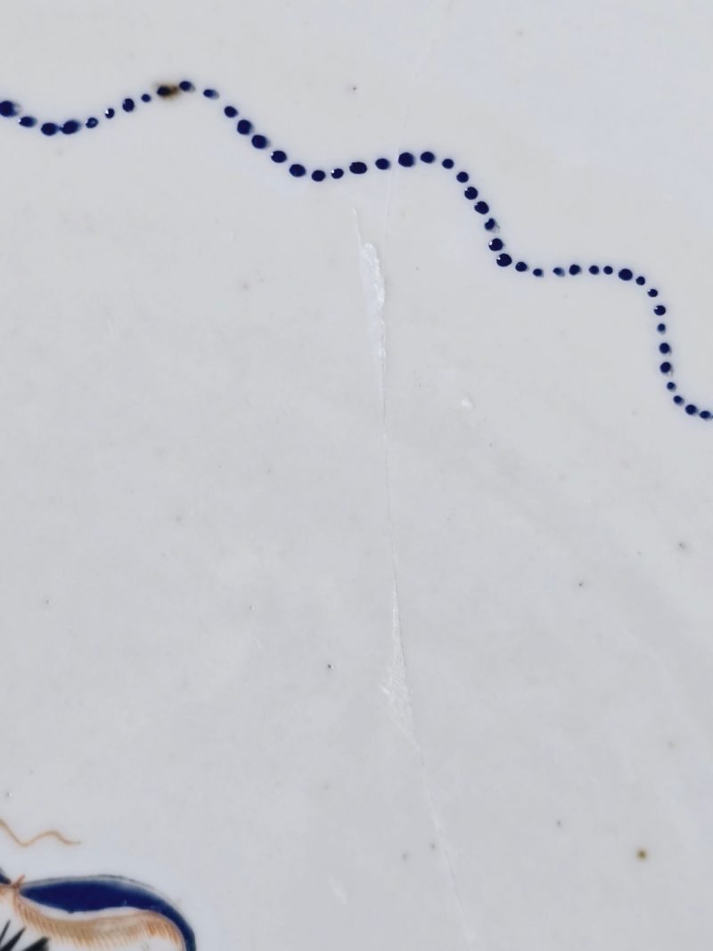 Kinesisk exportporslin armoriell middagstallrik, vapenporslin, cirka 1800