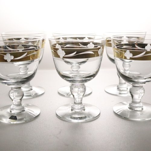 6st glas med guldfärgad dekor, Kosta