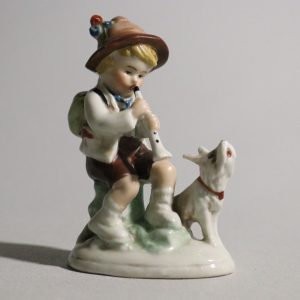 Vintage Porslin Figurin, Hund  Boxer Valp