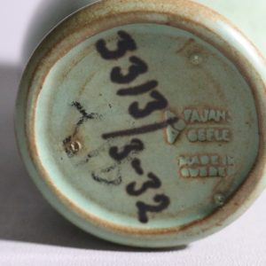 VAS, Gefle Fajans, märkt 3313/3-32, stengods, grön glasyr