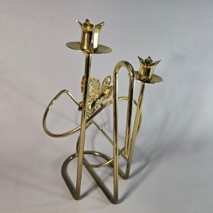 LJUSSTAKE, gulmetall, för två ljus, Made in Sweden