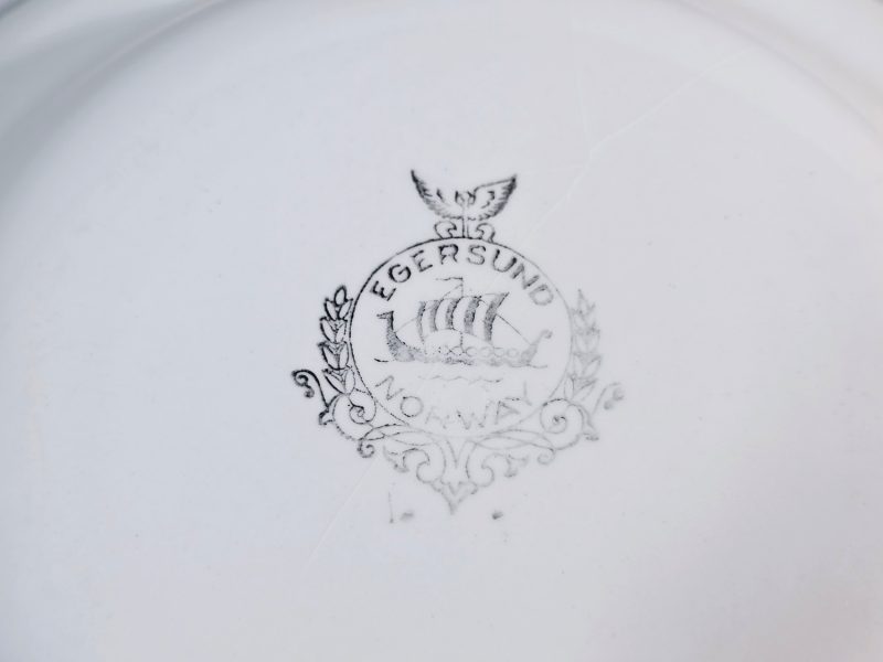 Vacker Retro djup tallrik, Egersund Norway - 20cm