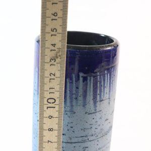 Blå cylinderformad vas, 14cm