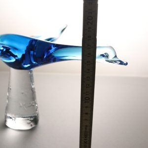 Skulptur, glas, fågel - 30cm