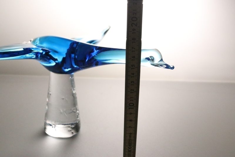 Skulptur, glas, fågel - 30cm