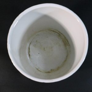 Vit glaserad kruka/blomkruka/ytterfoder, Enso - 13cm