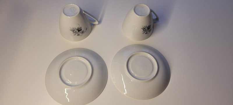 2st kaffekoppar med fat UE Karlskona