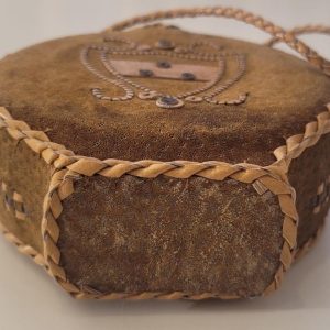 Saltflaska / Plunta i glas handarbete toligen skinn