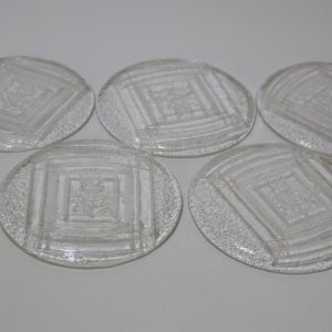 5st assietter i pressglas, 15cm