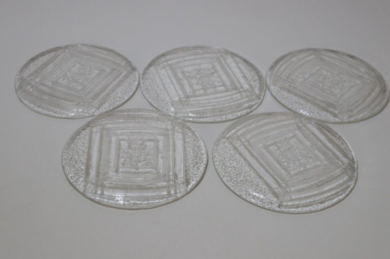 5st assietter i pressglas, 15cm