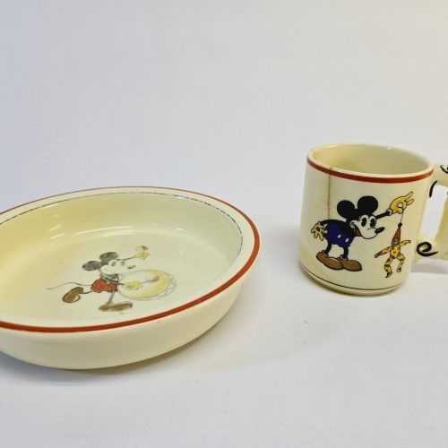 Disney Set från Rörstrand – Vintage Kopp och Skål med Musse Pigg
