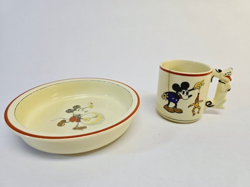 Disney Set från Rörstrand – Vintage Kopp och Skål med Musse Pigg