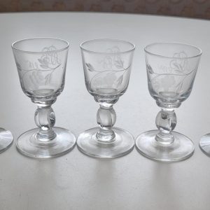 5st glas, etsad dekor, 9cm