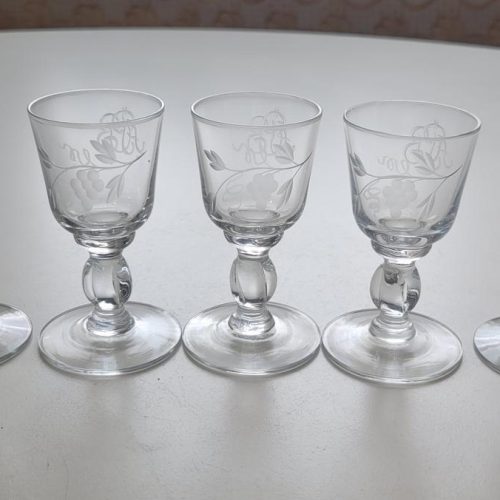 5st glas, etsad dekor, 9cm
