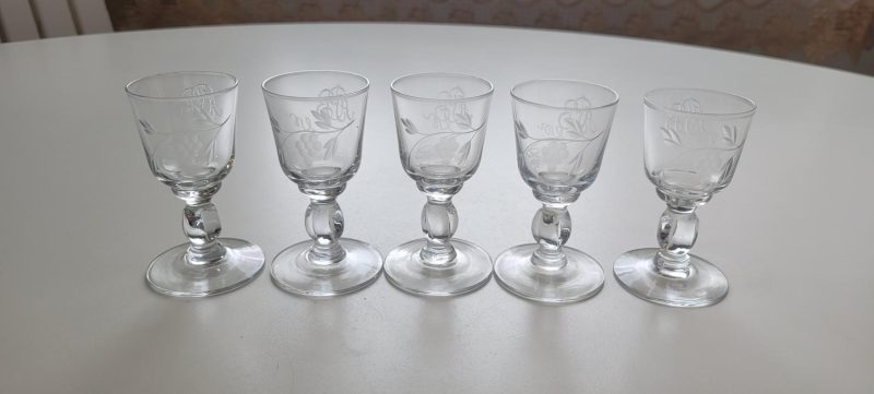 5st glas, etsad dekor, 9cm