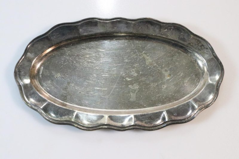 Vacker äldre nysilverbricka, Prima Nysilver, 22,5cm