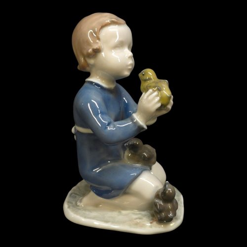 Rosenthal figur "Barn med kycklingar" – Handmålad porslinskonst från Tyskland