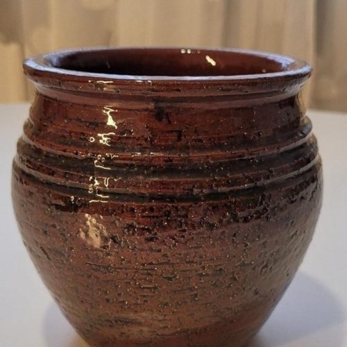 Handmålad vas / krus / burk, Steninge stengods, 12cm