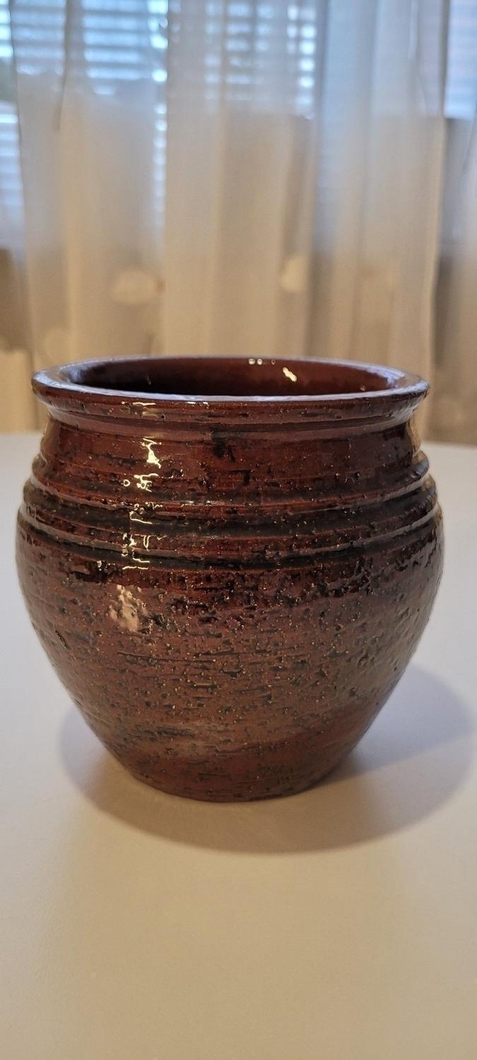 Handmålad vas / krus / burk, Steninge stengods, 12cm