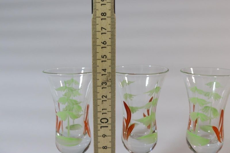 3st vintage glas / handmålade glas 1900-tal - 14cm
