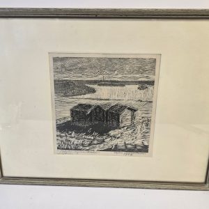 Träsnitt "Pohjoi-Kymenlaakso" av Tapani Lemminkäinen – 1957