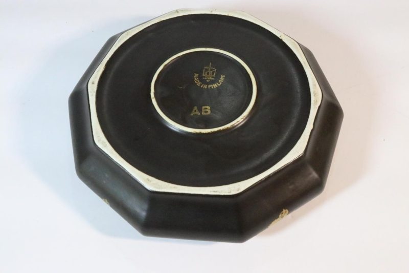 Sällsynt Arabia Finland Art Deco skål brun med guldöverdrag, 1930-tal Snellman