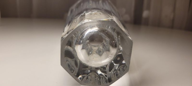 NILS LANDBERG. Vas, glas med etsad dekor, Orrefors