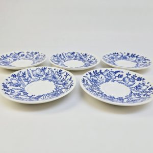 Set om fem fat från Gustavsberg, Blå Blomsterbukett, Ø 13 cm