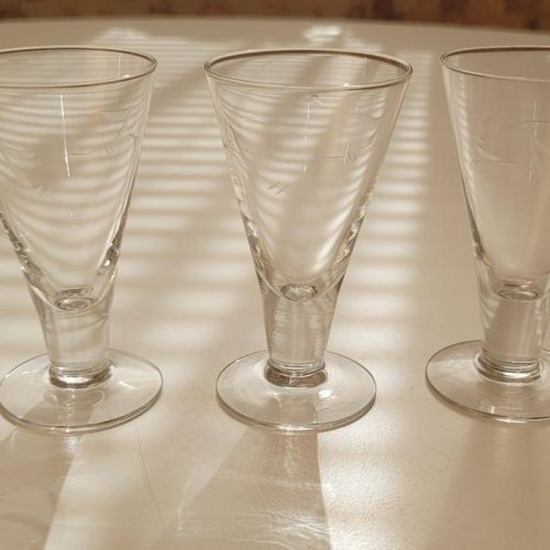 Champagneglas, 3 delar, dekor