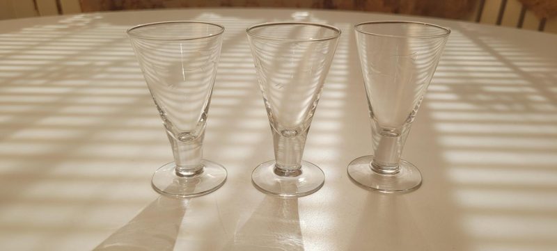 Champagneglas, 3 delar, dekor