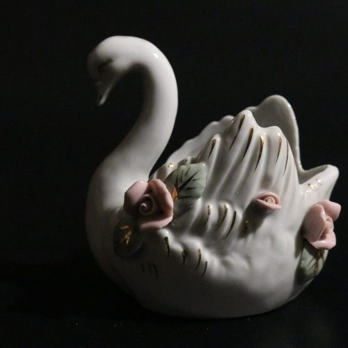 Japanskt Figurin Svan, Stämplad Import, Vintage