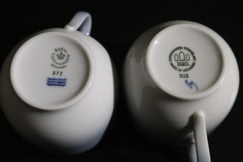 2st koppar med fat, "liljekonvalj" Royal Copenhagen