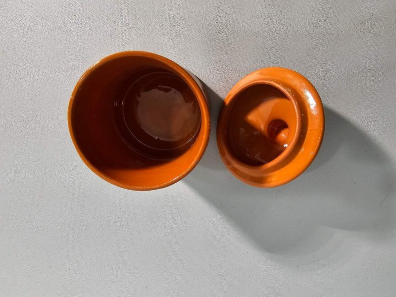 Burk med lock, keramik, Klippans keramik