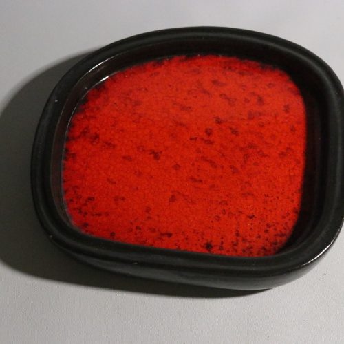 Vacker retrofat med röd glasyr – 23 cm