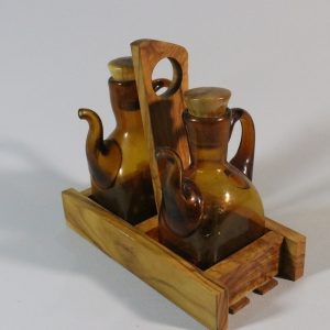 KARAFF, glas, 1900-tal, del av kork saknas, 20,5cm