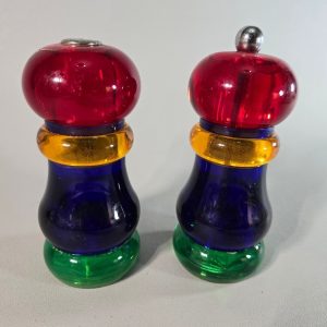 Vas, koboltblå flaskformad med smal hals, keramik, Sweden handmade