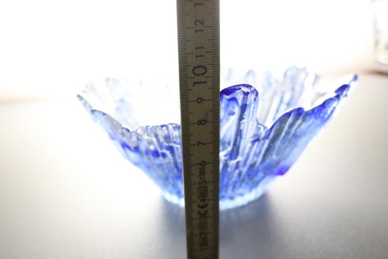 GLASSKÅL. troligen Istappsskål, Snapphane Glasbruk 18cm