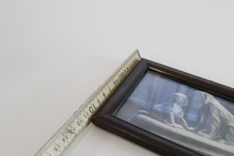Liten tavla barn hund skulptur, "Kan du inte tala"