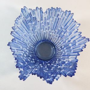 GLASSKÅL. troligen Istappsskål,  Snapphane Glasbruk 23cm