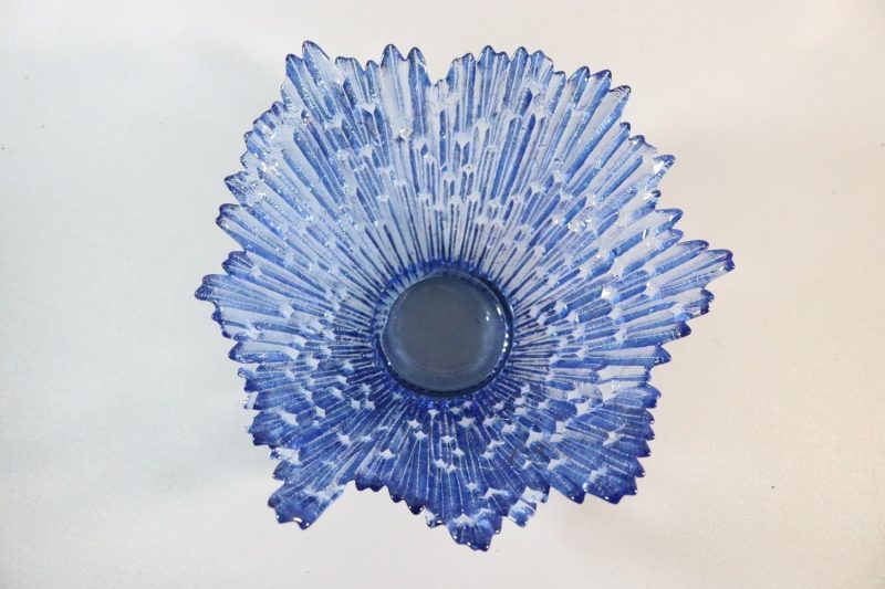 GLASSKÅL. troligen Istappsskål,  Snapphane Glasbruk 23cm