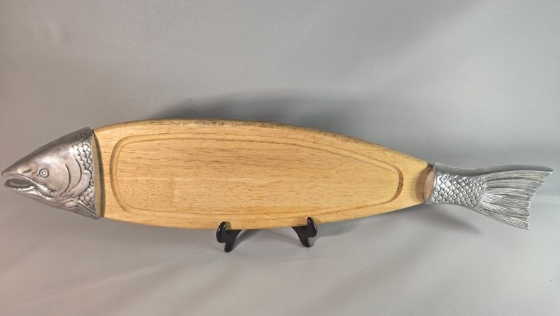 SKÄRBRÄDA, för fisk,  trä och metall, 1900-talets slut - Längd 75cm