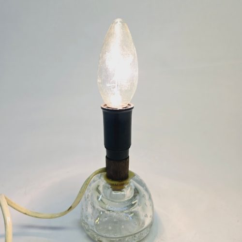 Vintage Bordslampa utan Skärm – Glasbas med Bubblor